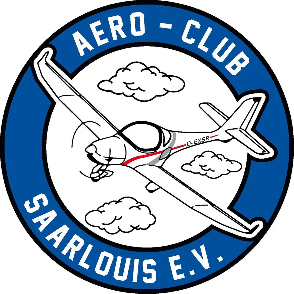 Vereinslogo Aero-Club Saarlouis e.V.: Propellerflugzeug im blauen Kreis